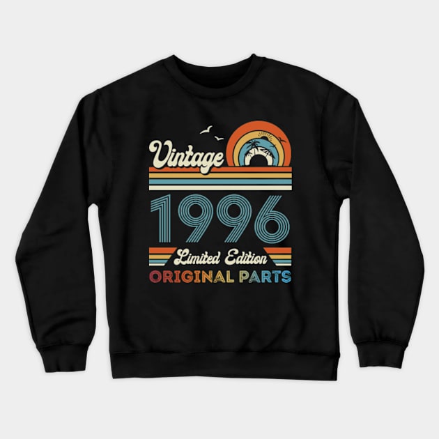 Vintage 1996 28th Birthday Gift For Men Women From Son Daughter Crewneck Sweatshirt by Madridek Deleosw